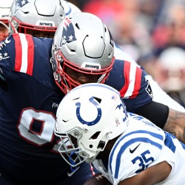 New England Patriots defensive tackle Davon Godchaux, running back Deon Jackson