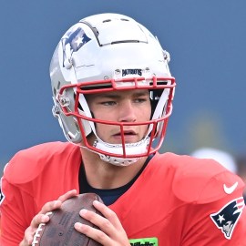 New England Patriots quarterback Drake Maye