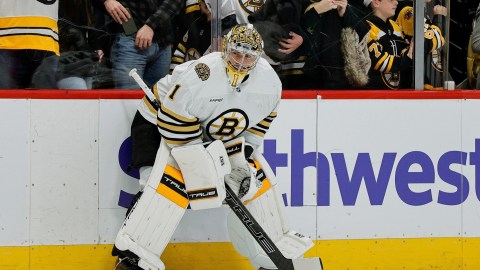 Boston Bruins goaltender Jeremy Swayman