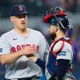 Boston Red Sox pitcher Josh Winckowski, catcher Connor Wong