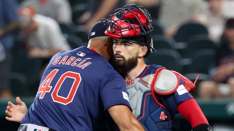 Boston Red Sox pitcher Luis García, catcher Connor Wong