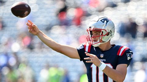 New England Patriots quarterback Drake Maye