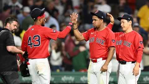 Boston Red Sox infielders Enmanuel Valdez and Ceddanne Rafaela