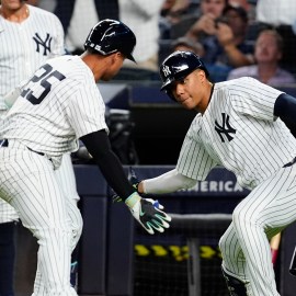 New York Yankees teammates Gleyber Torres and Juan Soto