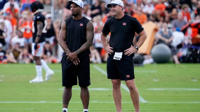 Cincinnati Bengals wide receiver Ja'Marr Chase and head coach Zac Taylor