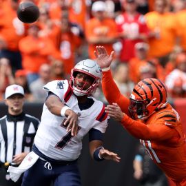 New England Patriots quarterback Jacoby Brissett and Cincinnati Bengals defensive end Trey Hendrickson