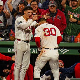 Boston Red Sox outfielders Jarren Duran and Rob Refsnyder