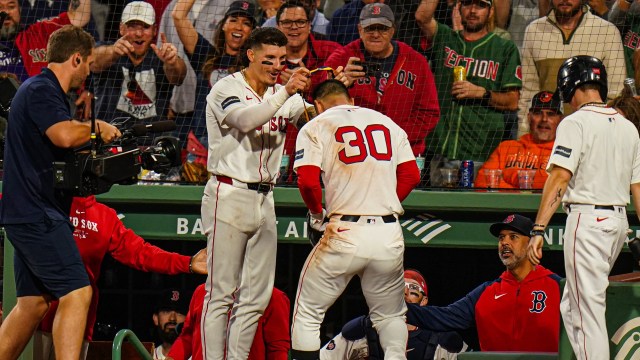 Boston Red Sox outfielders Jarren Duran and Rob Refsnyder