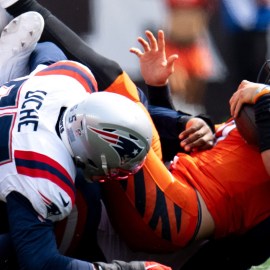 New England Patriots defensive end Keion White, Joshua Uche and Cincinnati Bengals quarterback Joe Burrow