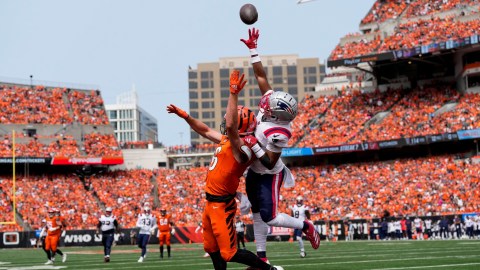 New England Patriots cornerback Marcus Jones