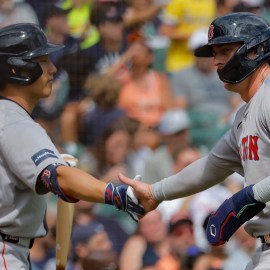 Boston Red Sox teammates Nick Sogard and Masataka Yoshida