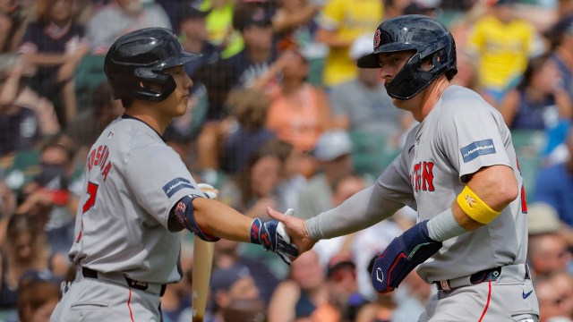 Boston Red Sox teammates Nick Sogard and Masataka Yoshida