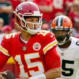 Kansas City Chiefs quarterback Patrick Mahomes and Cleveland Browns defensive end Myles Garrett