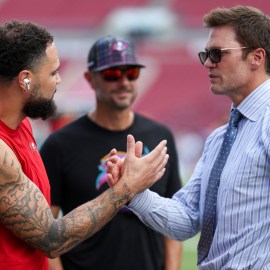 Former Tampa Bay Buccaneers teammates Tom Brady and Mike Evans