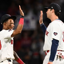 Boston Red Sox first baseman Triston Casas and outfielder Ceddanne Rafaela