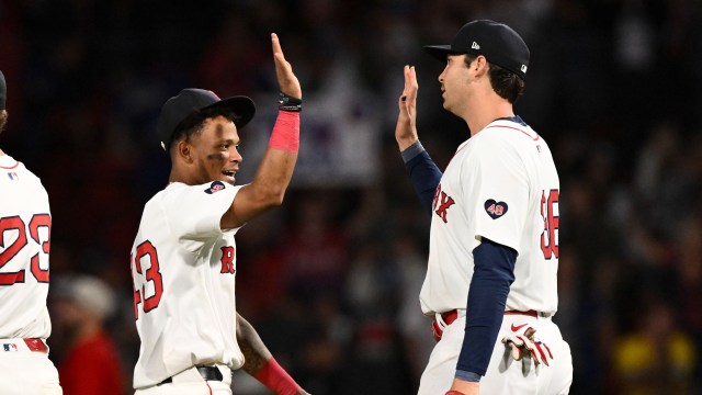 Boston Red Sox first baseman Triston Casas and outfielder Ceddanne Rafaela