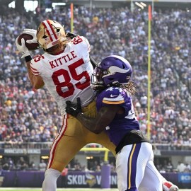 San Francisco 49ers tight end George Kittle, Minnesota Vikings safety Josh Metellus