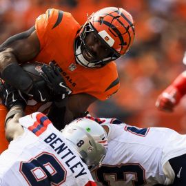 New England Patriots linebacker Ja'Whaun Bentley and safety Kyle Dugger