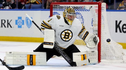 Boston Bruins goaltender Jeremy Swayman