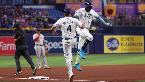 Tampa Bay Rays infielder Junior Caminero