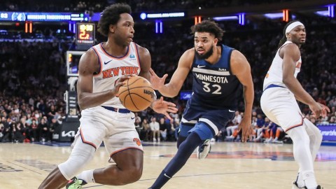 New York Knicks forwards Karl-Anthony Towns, OG Anunoby