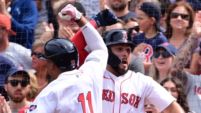 Boston Red Sox third baseman Rafael Devers, outfielder Wilyer Abreu