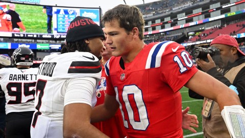 Houston Texans quarterback C.J. Stroud, New England Patriots quarterback Drake Maye