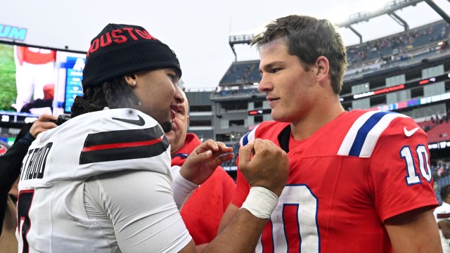 Houston Texans quarterback C.J. Stroud and New England Patriots quarterback Drake Maye