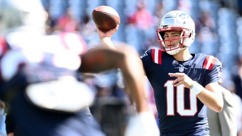 New England Patriots quarterback Drake Maye