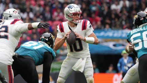 New England Patriots quarterback Drake Maye