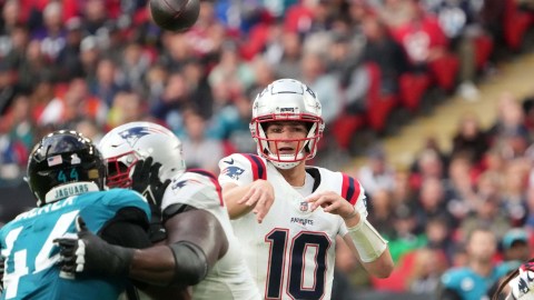 New England Patriots quarterback Drake Maye