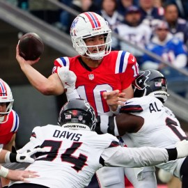 New England Patriots quarterback Drake Maye