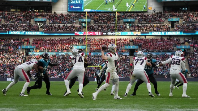 New England Patriots quarterback Drake Maye