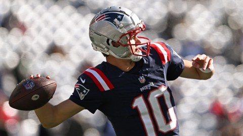 New England Patriots quarterback Drake Maye