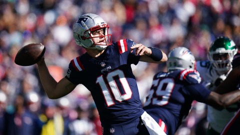 New England Patriots quarterback Drake Maye