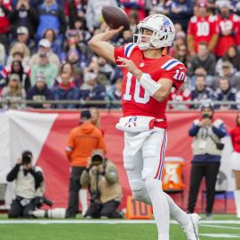 New England Patriots quarterback Drake Maye