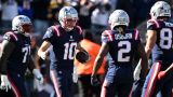 New England Patriots quarterback Drake Maye and wide receiver K.J. Osborn