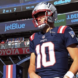 New England Patriots quarterback Drake Maye