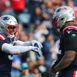 New England Patriots safety Jabrill Peppers and defensive tackle Davon Godchaux