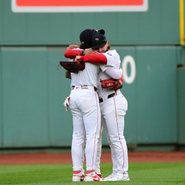 Boston Red Sox outfielders Jarren Duran and Wilyer Abreu