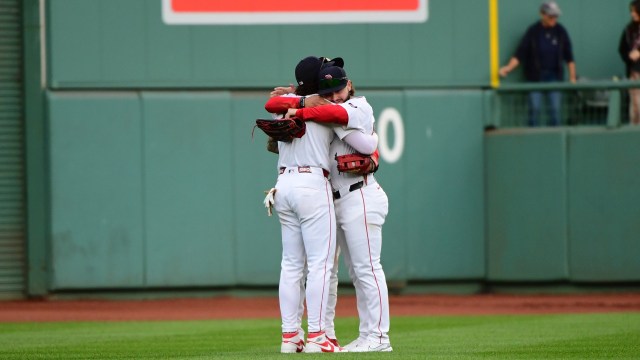 Boston Red Sox outfielders Jarren Duran and Wilyer Abreu