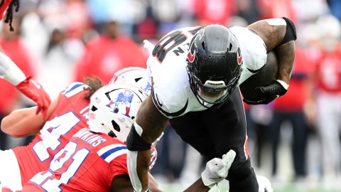 New England Patriots safety Jaylinn Hawkins and Houston Texans running back Joe Mixon