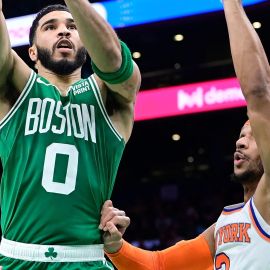 Boston Celtics forward Jayson Tatum and New York Knicks guard Josh Hart