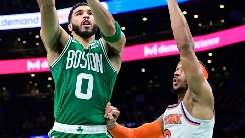 Boston Celtics forward Jayson Tatum and New York Knicks guard Josh Hart