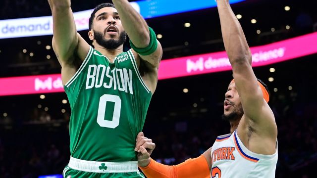 Boston Celtics forward Jayson Tatum and New York Knicks guard Josh Hart