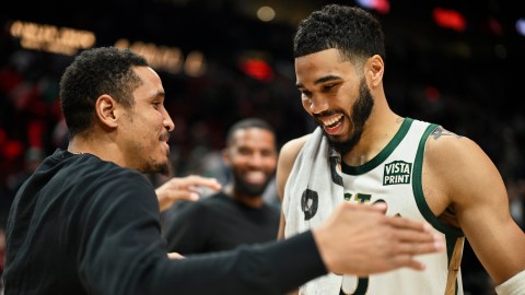 Boston Celtics forward Jayson Tatum and Washington Wizards guard Malcolm Brogdon