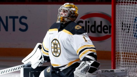 Boston Bruins goaltender Jeremy Swayman