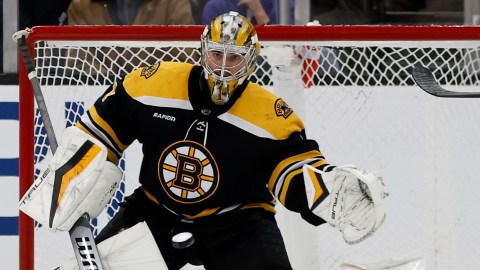 Boston Bruins goaltender Jeremy Swayman