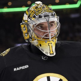 Boston Bruins goalie Jeremy Swayman