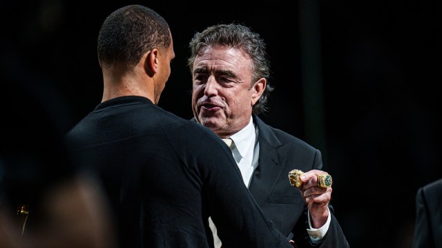 Boston Celtics head coach Joe Mazzulla and co-owner Wyc Grousbeck